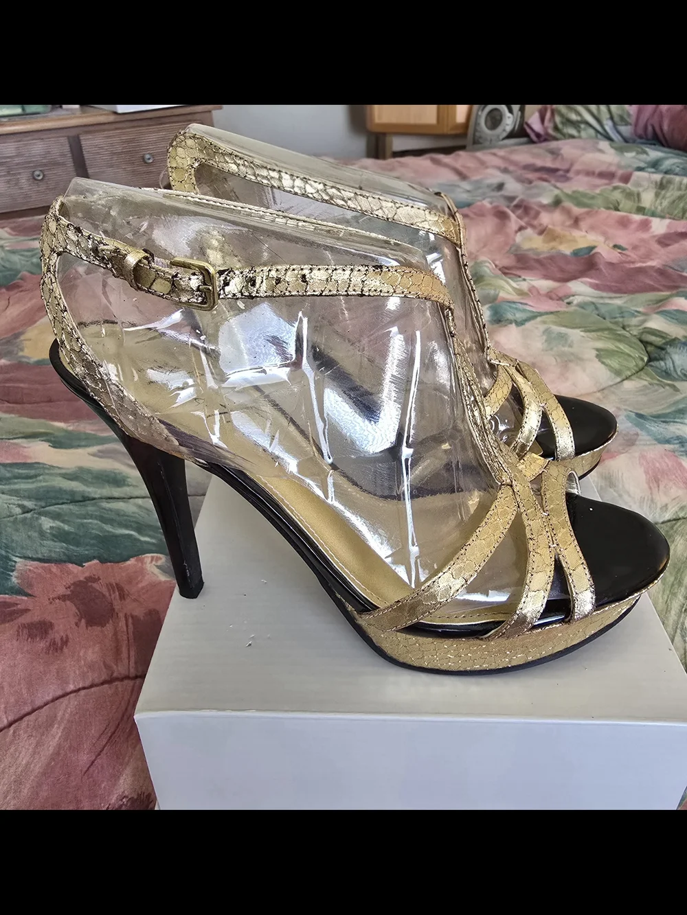 Marc Fisher Gold Platform Wedges